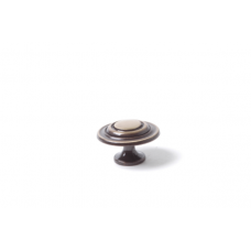 Staalknop met rilletje rond 35mm brons kleurig