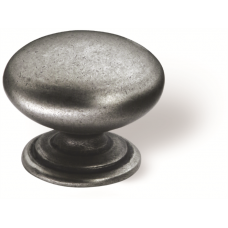 Staalpaddestoel knop rond 33mm oud zilver