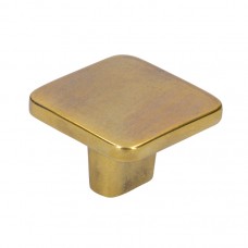 Meubelknop plat vierkant oud goud