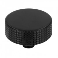 meubelknop rond gekarteld zwart mat